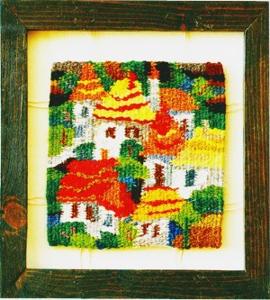 Rural Motif, 2001, mini tapestry, 19.5x22
