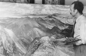 F. Manailo, working on the painting, the end of 1940 
