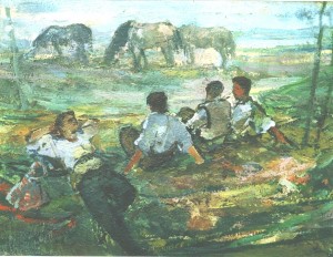 Grooms, oil on canvas, 79х64