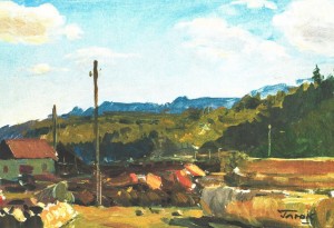 Dubrynychi Village, oil on cardboard, 18х27