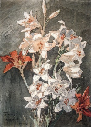 Lily, 1957, tempera on cardboard, 50x35