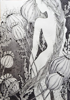 Bride', 2010, ink, pen, gel pen, 61x86