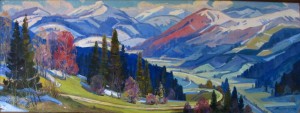 Mountain Scenery, 1993, oil on canvas, 80х200 