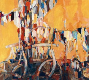 Flowered Cart, 2005, oil on canvas, 90x100