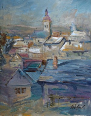 Százhalombatta, the 1990s, oil on canvas, 77x58