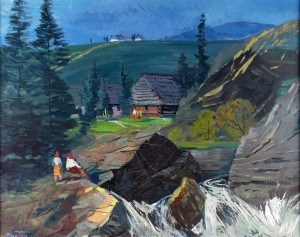 Village In The Carpathians, oil on canvas, 64x80