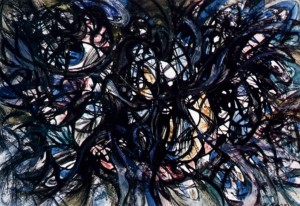 Muse And Wings (Cycle), 1998, coloured indian ink on paper, 30x40