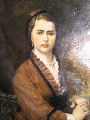 Портрет жінки з червоною квіткою, п.о., 90х71