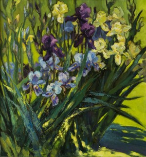 Irises Etude, 2015, oil on canvas, 70x70