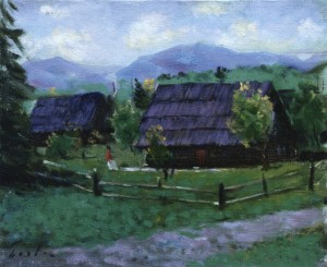 Carpathian Huts, 1964, 40x50