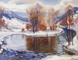 First Snow, 1986, tempera on canvas, 70x90