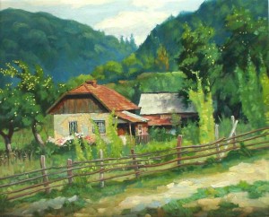 Zahorb village, oil on canvas, 40х50