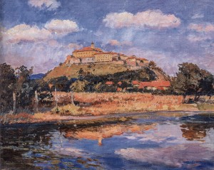 Mukachevo Castle, 1964, oil on canvas, 65x84
