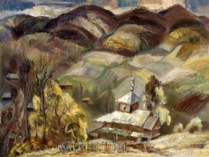 Church Between The Mountains, 1997, oil on canvas, 60x80