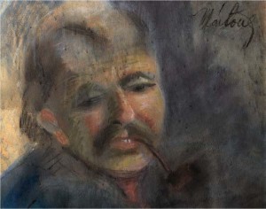 An Old Man With Pipe, pastel on cardboard, 29x37