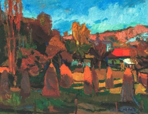 Liuta Village. Night is Falling, 2011, oil on canvas, 70x90
