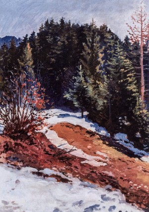 At The Edge Of The Forest, 1960s, oil on cardboard, 71x50