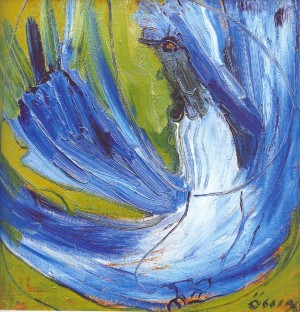 Blue Bird, 1990, oil on canvas, 50x50