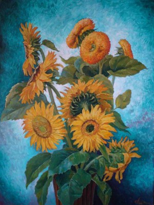 Sunflowers, oil on canvas, 80x60