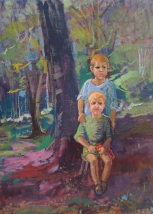 Grandchildren, 2008, oil on cardboard, 75х60