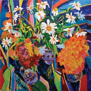 ’Flowers’, 2009, oil on canvas, 110х110 
