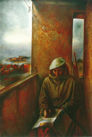 On The Balcony, 1986, oil on canvas, 130x89