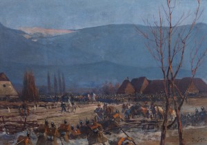 ’Російська піхота відступає під натиском угорських гонведів’ (фрагмент ’Трансильванської панорами’, 1897) 