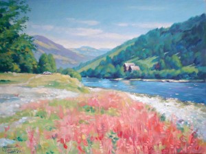 River Tisza Near Rakhiv, 2011, oil on canvas, 45x60