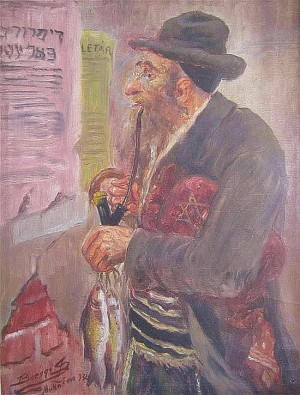 Hasid On The Street. (Mukachevo), 1932