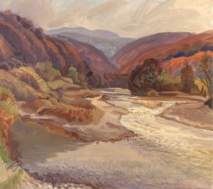 River Lutianka, 1987, oil on canvas, 80x90