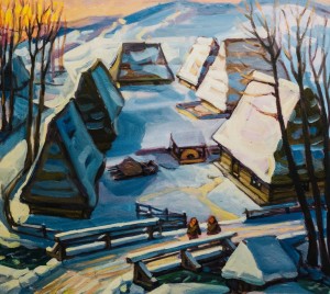 Winter. Richka village, 2016, canvas, oil, 80,5х90