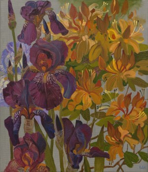 L. Korzh-Radko  ‘Irises And Rhododendron'