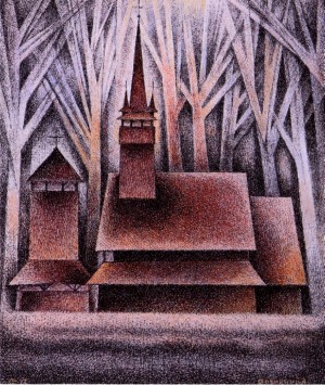 Church In Sokyrnytsia Village, 2012, watercolour on paper, gouache, 18,6х15,6