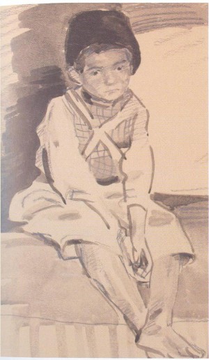 Ivanko, 1945, oil, watercolour on paper, 26,2x18