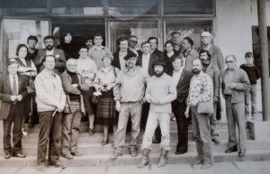 Герц Ю., крайній праворуч (Міжнародний пленер,  квітень-травень 1983, турбаза «Форель») (З фотоархіву Герц Н.)