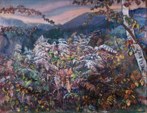 E. Kontratovych. Landscape with birches, 1991 