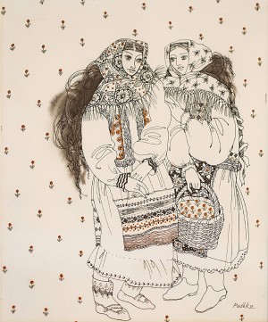L. Korzh-Radko 'Easter', mixed technique on paper, 30x25 