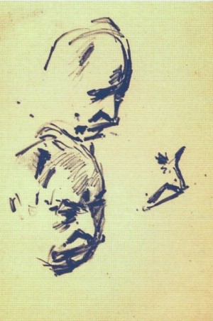 F. Manailo. A Sketch, 1972, oil on paper,19,5х14