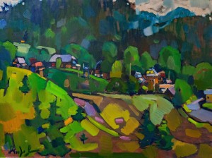 A. Kopryva 'Summer In Maidan Village', 2017, oil on canvas, 60x80