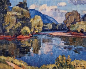 The River Uzh , 1978, oil on canvas, 65x80