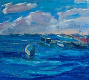 Pier', 2018, oil on canvas, 100x90