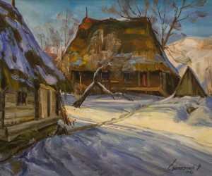 V. Svaliavchyk Grandmother's House, 1995, 55x65 