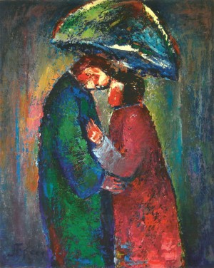 Meeting In The Rain, 2012, oil on canvas, 80x60