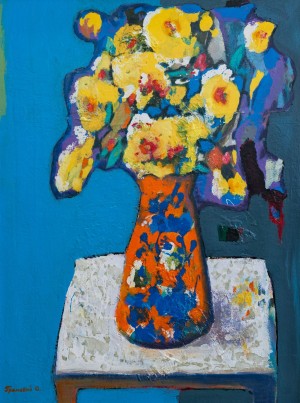 ’Yellow Flowers On A Blue Background’, 2017 
