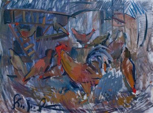 A. Kopryva 'Bird's Yard', oil on canvas, 60x80