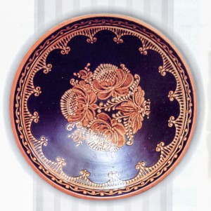  A Bowl, clay, glaze, painting