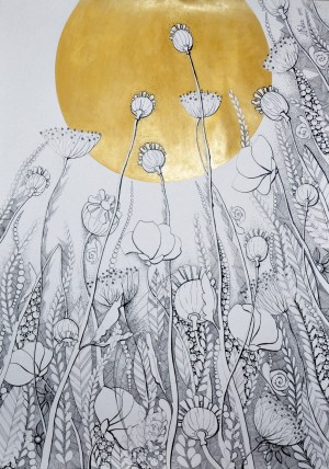 Idyll', 2011, paper, ink, pen, pastel, 79x60