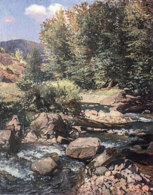 The River Under Polonyna, 1949, oil on canvas, 100x80