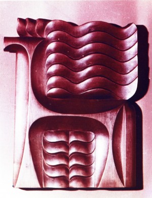 Composition, wood, carving, 1986, 110x60