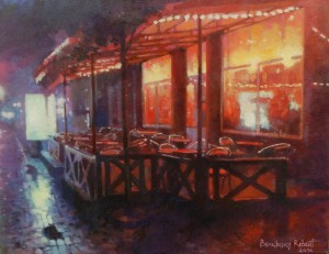 Night In Mukachevo, oil on canvas, 50x65